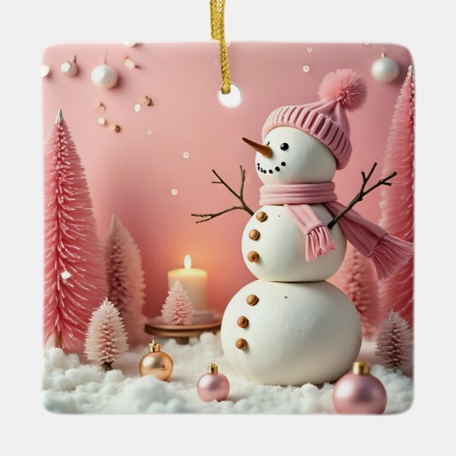 Pastel Christmas - Ceramic Ornament (Front)