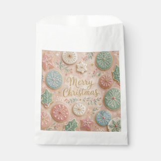 Pastel Christmas Cookies Merry Christmas Snowflake Favour Bags