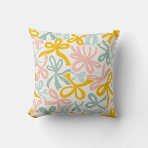 Pastel Christmas Coquette ribbons and bows  Cushion