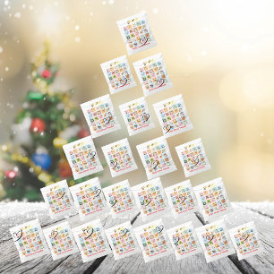 Pastel Christmas Countdown Advent Calendar 24 Gift Favour Bags