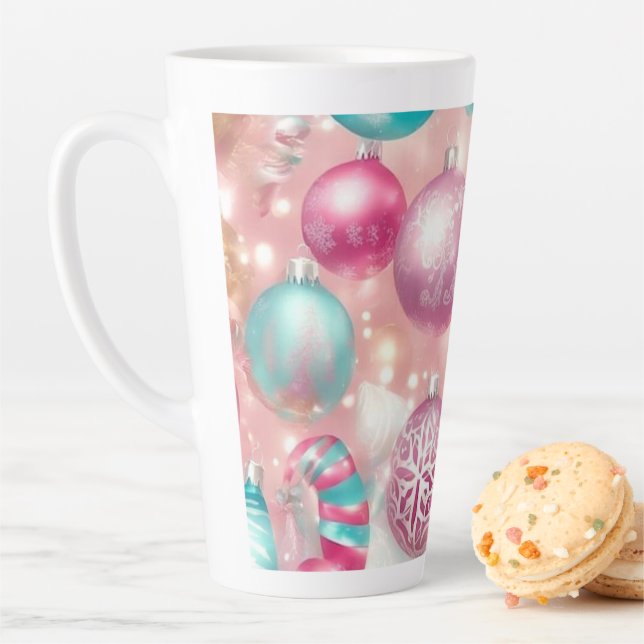 Pastel Christmas Decorations Latte Mug (In Situ)