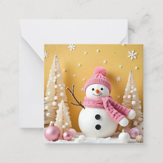 Pastel Christmas - Flat Note Card (Front)
