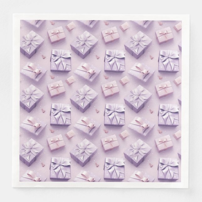Pastel Christmas Gift Elegant Purple Seamless Napkin (Front)