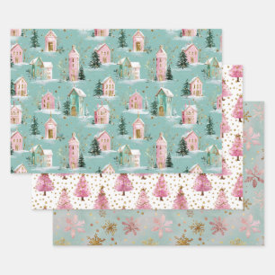 Pastel Christmas Gift Wrap Set