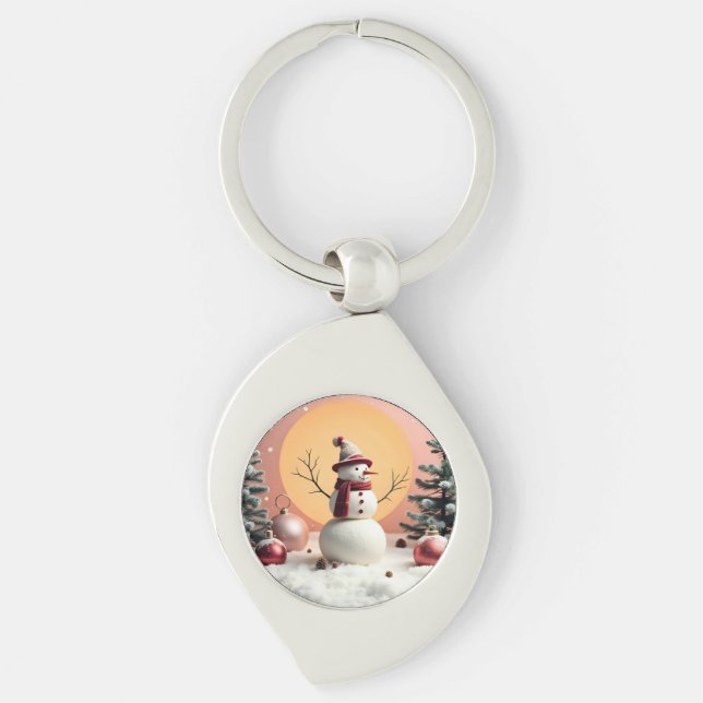 Pastel Christmas - Metal Keychain (Front)
