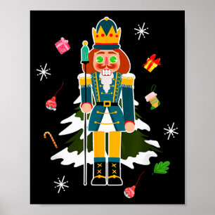 Pastel Christmas Nutcracker In Snow Christmas  Poster