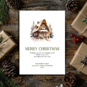 Pastel Christmas Ornament Elegant Minimal Holiday Card