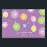 Pastel Christmas Ornaments Snowflakes Violet   Food Label<br><div class="desc">Cute Ornaments with Snowflakes Pattern Christmas Labels</div>