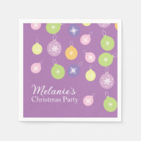 Pastel Christmas Ornaments Snowflakes Violet   