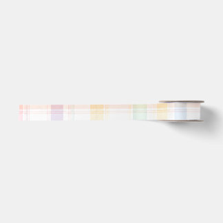 Pastel Christmas Plaid Ribbon Satin Ribbon
