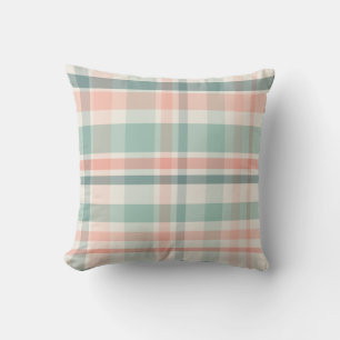 Pastel Christmas Plaid two Cushion
