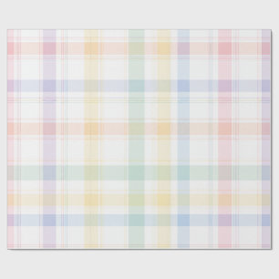 Pastel Christmas Plaid Wrapping Paper Soft Candy