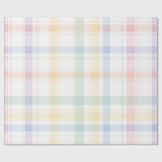 Pastel Christmas Plaid Wrapping Paper | Soft Candy