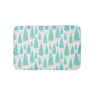 Pastel Christmas Tree Forest Bath Mat