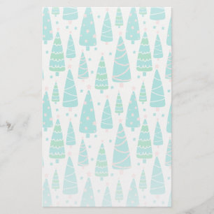Pastel Christmas Tree Forest Stationery