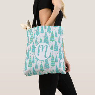 Pastel Christmas Tree Forest Tote Bag