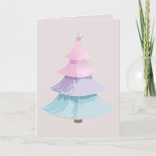 Pastel Christmas Tree Holiday Card