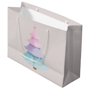 Pastel Christmas Tree Large Gift Bag