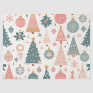 Pastel Christmas Tree Ornaments Holiday Tissue Paper