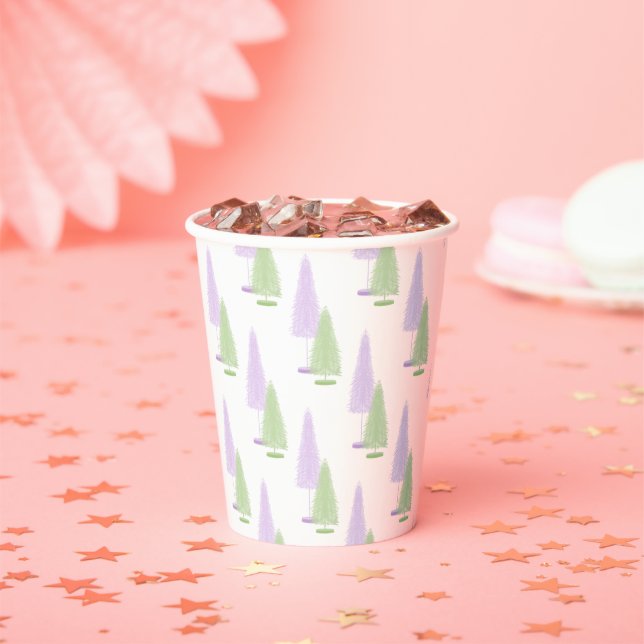 Pastel Christmas Trees  Paper Cups (Insitu)
