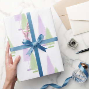 Pastel Christmas Trees Wrapping Paper