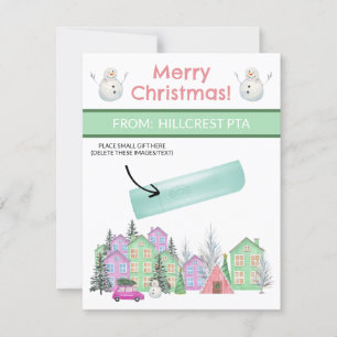 Pastel Christmas Village, Personalised Gifting Invitation