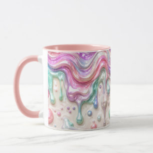 Pastel Chrome Liquid Morning Coffee Mug Aesthetic