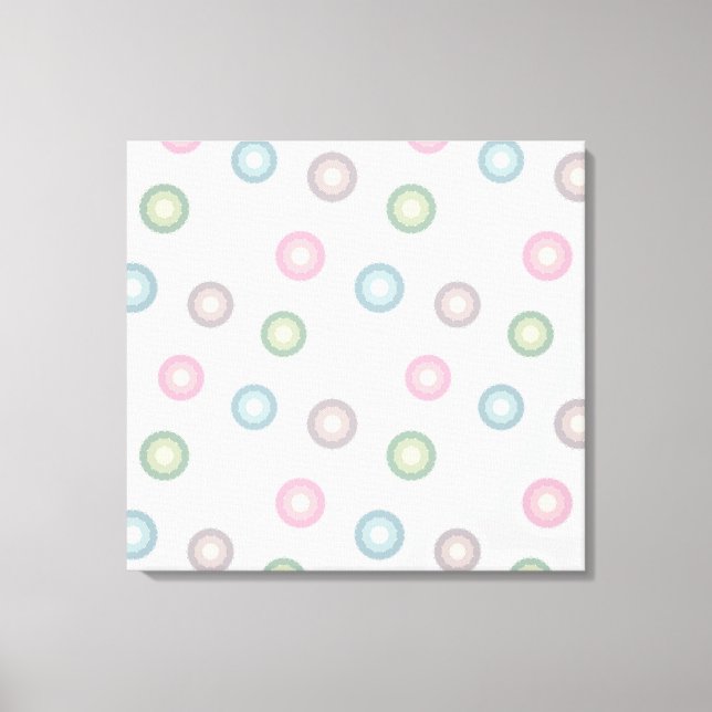 Pastel Circle Pattern Canvas Print (Front)
