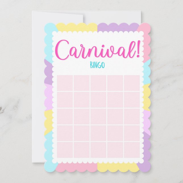 Pastel Circus Baby shower bingo games Invitation (Front)