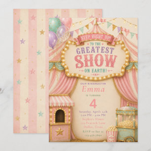 Pastel Circus Party Invitation