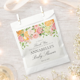 Pastel Citrus Floral Cutie Baby Shower Dessert Favour Bags
