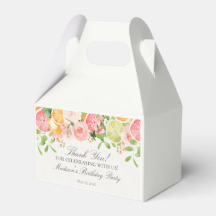 Pastel Citrus Floral Little Cutie Birthday Favour Box