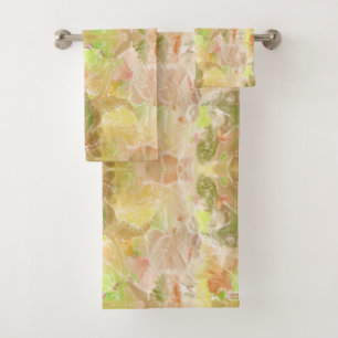 Pastel Citrus Watercolor Designer Print Pattern Bath Towel Set