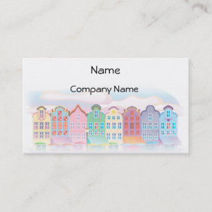 Pastel Cityscape Business Card