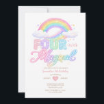 Pastel Cloud Magical Rainbow 4th birthday  Invitation<br><div class="desc">Get ready to party with this fun and colorful birthday invitation! Featuring soft pastel rainbows,  clouds,  and playful typography,  this invitation is perfect for celebrating a magical 4th birthday.</div>