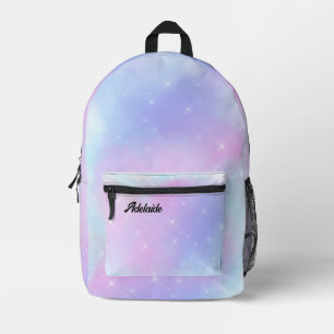 pastel cloud watercolor ink splash printed backpack