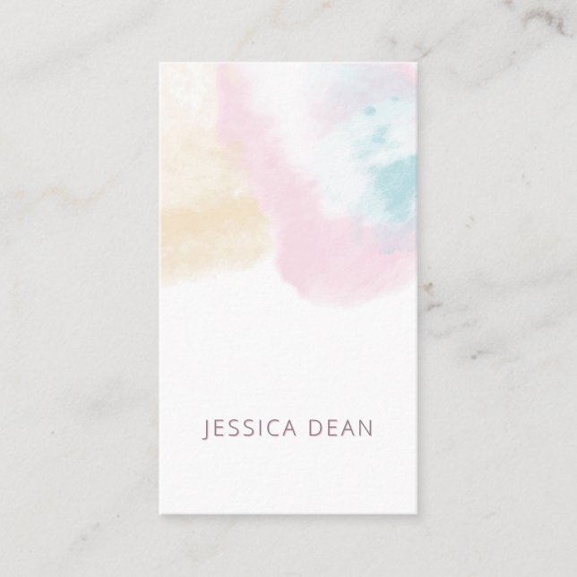 Pastel Cloud Watercolor Marketing Promotional  Business Card (Front)