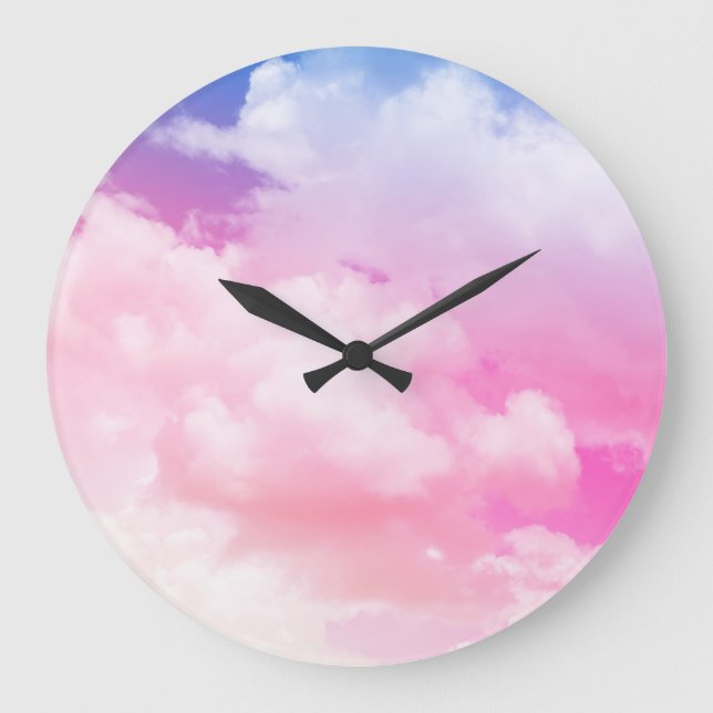 Pastel Clouds, Abstract Nature Background. Large Clock (Front)