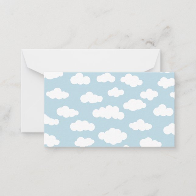 Pastel Clouds Aesthetic Baby Blue And White  Card (Front)