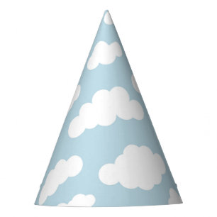 Pastel Clouds Aesthetic Baby Blue And White Party Hat