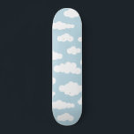 Pastel Clouds Aesthetic Baby Blue And White  Skateboard<br><div class="desc">Whimsical cute delicate baby blue and white small clouds print illustration design. Simple minimalist clouds theme for nursery room,  childrens room,  teenager. Cumulus altocumulus fluffy white and baby pastel blue sky clouds. Artsy clouds illustration for kids,  clouds nursery decor,  clouds pastel bedding. Clouds pattern in pastel blue colour.</div>