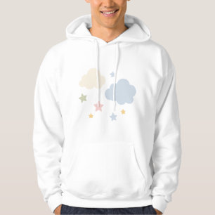 Pastel Clouds and Stars Baby Shower Hoodie