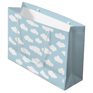 Pastel Clouds Asthetic Baby Blue And White Large Gift Bag