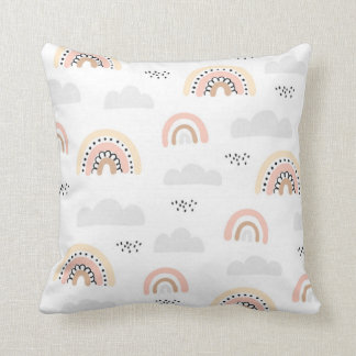 Pastel Clouds & Boho Rainbows Cushion