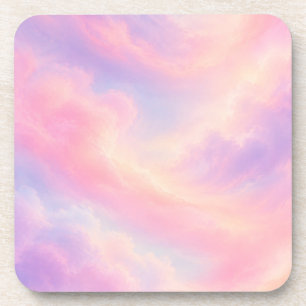 Pastel Clouds Coaster Pink Purple Aesthetic Drink