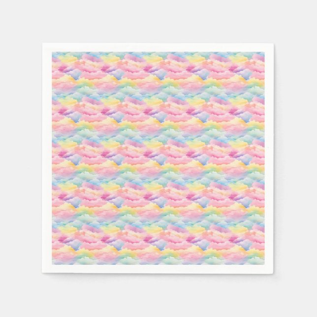 Pastel Clouds in Watercolor Napkin (Front)