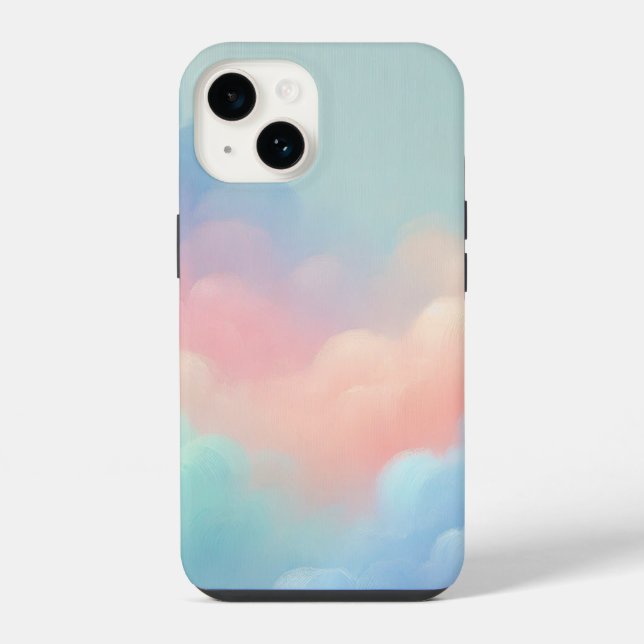 Pastel clouds iPhone case (Back)