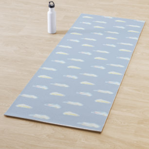 Pastel Clouds on Light Blue Yoga Mat