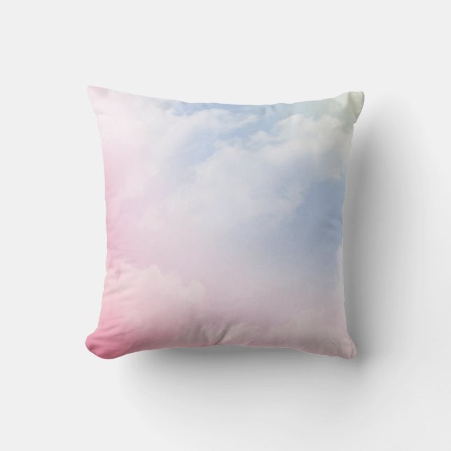 Pastel Clouds: Serene Background Pattern Cushion (Front)