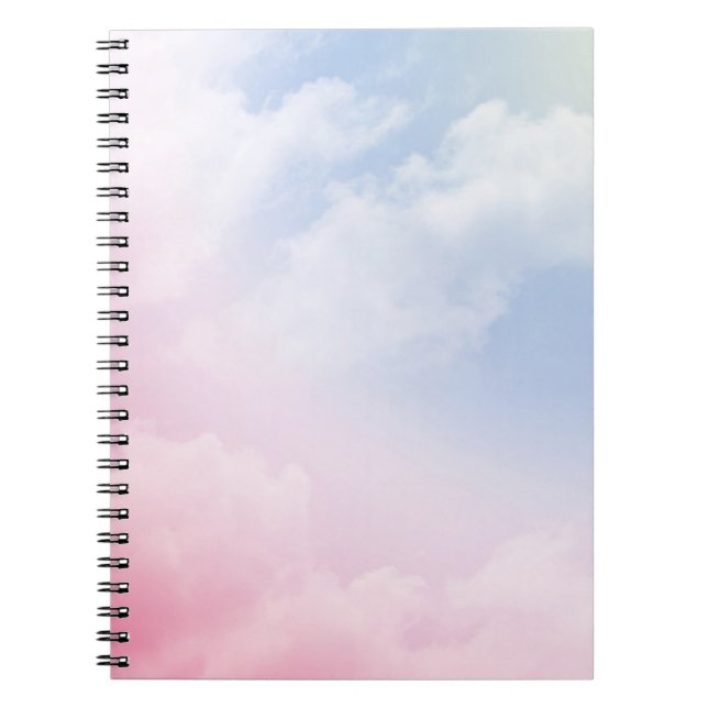 Pastel Clouds: Serene Background Pattern Notebook (Front)
